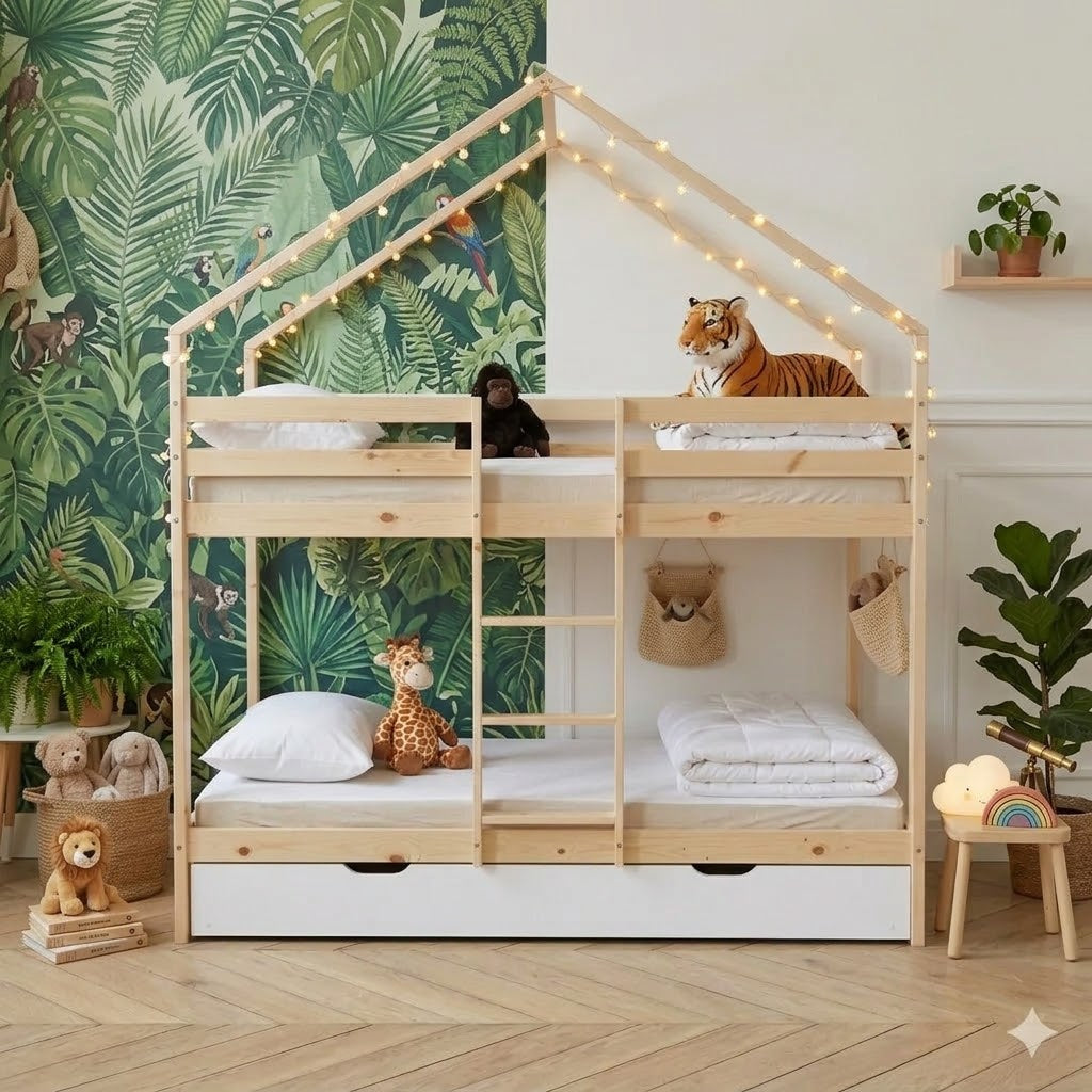 Chambre partagée fille/garçon : concilier les goûts de chacun avec un lit cabane