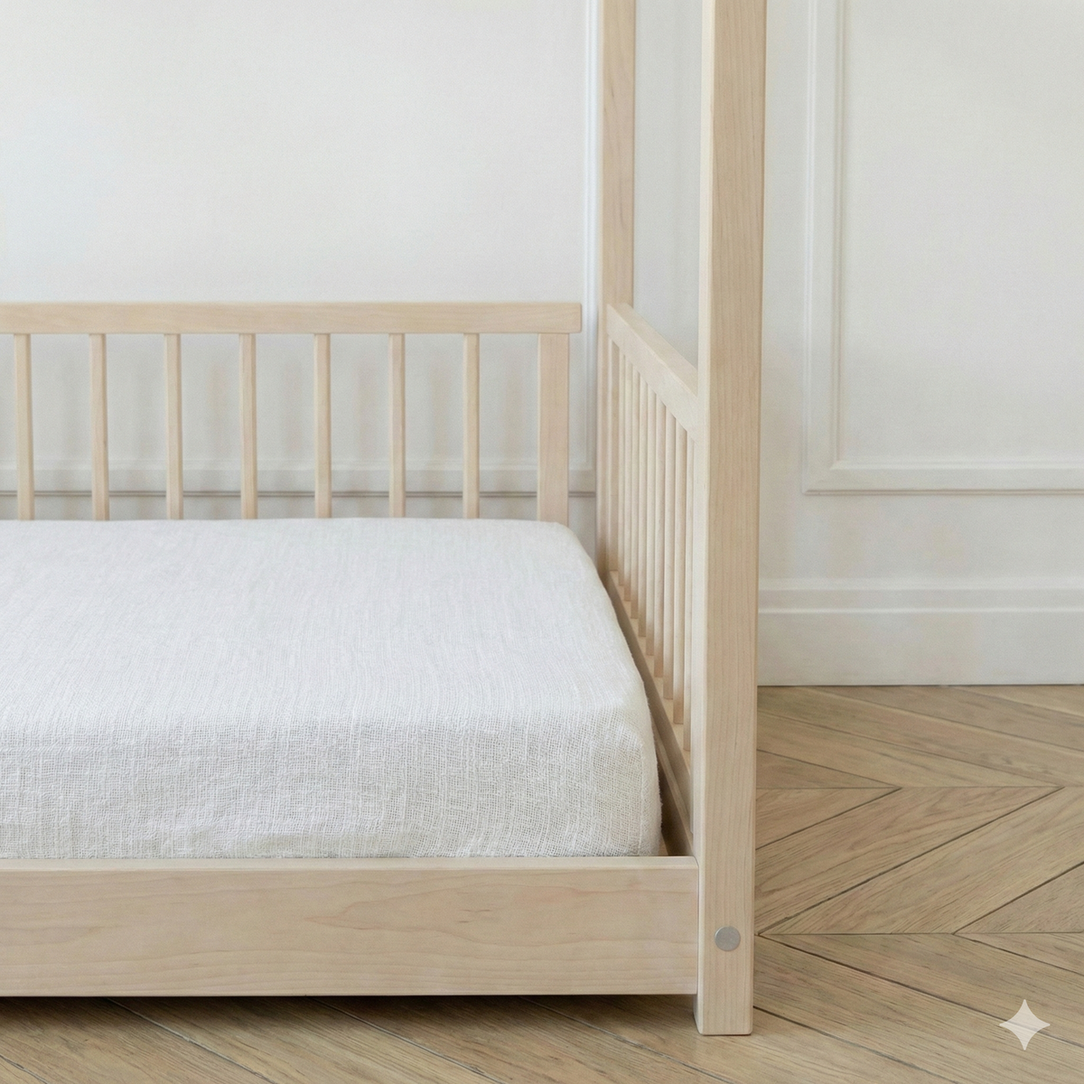 Lit Cabane Montessori avec Barrière modèle Léon 90x190