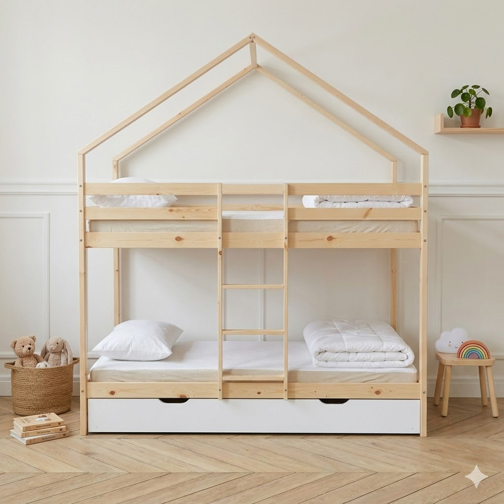 Lit Cabane Superposé Avec Tiroir Modèle Sofia 90x190