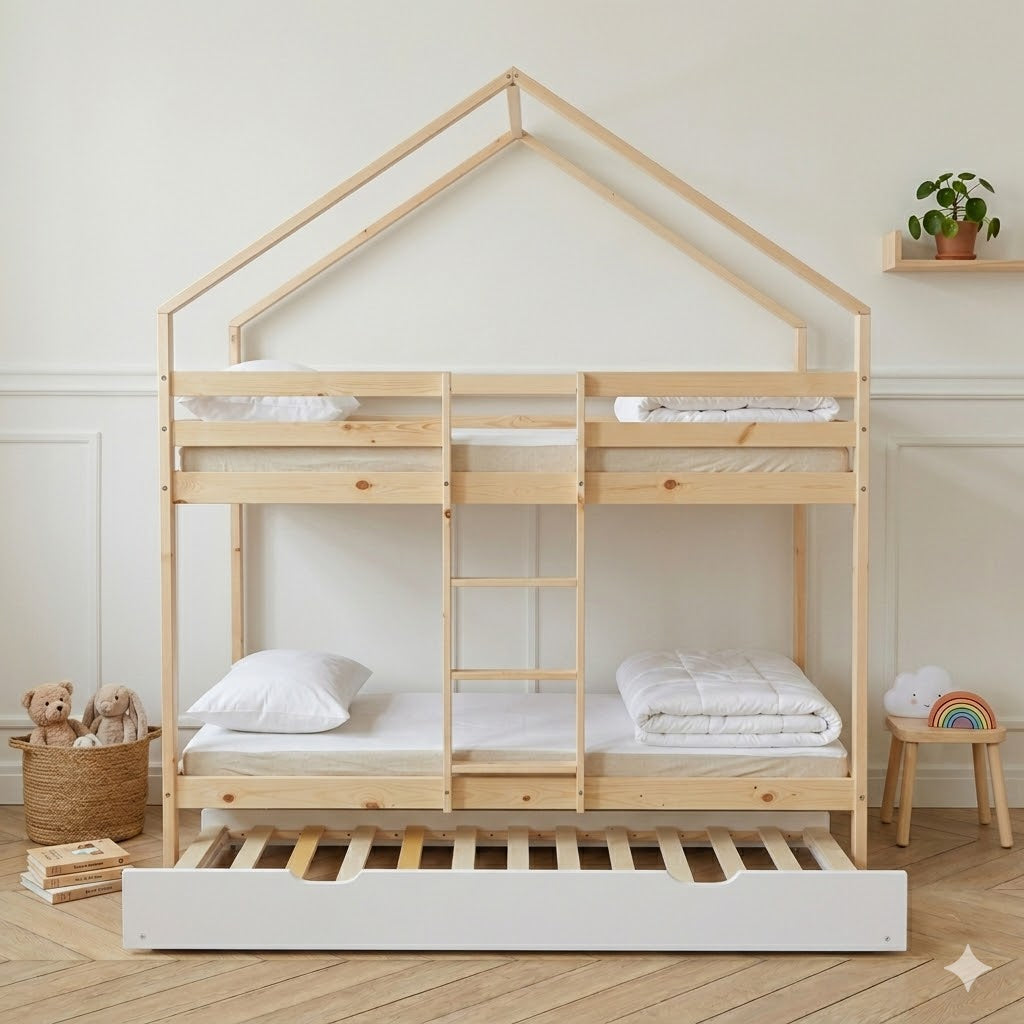 Lit Cabane Superposé Avec Tiroir Modèle Sofia 90x190