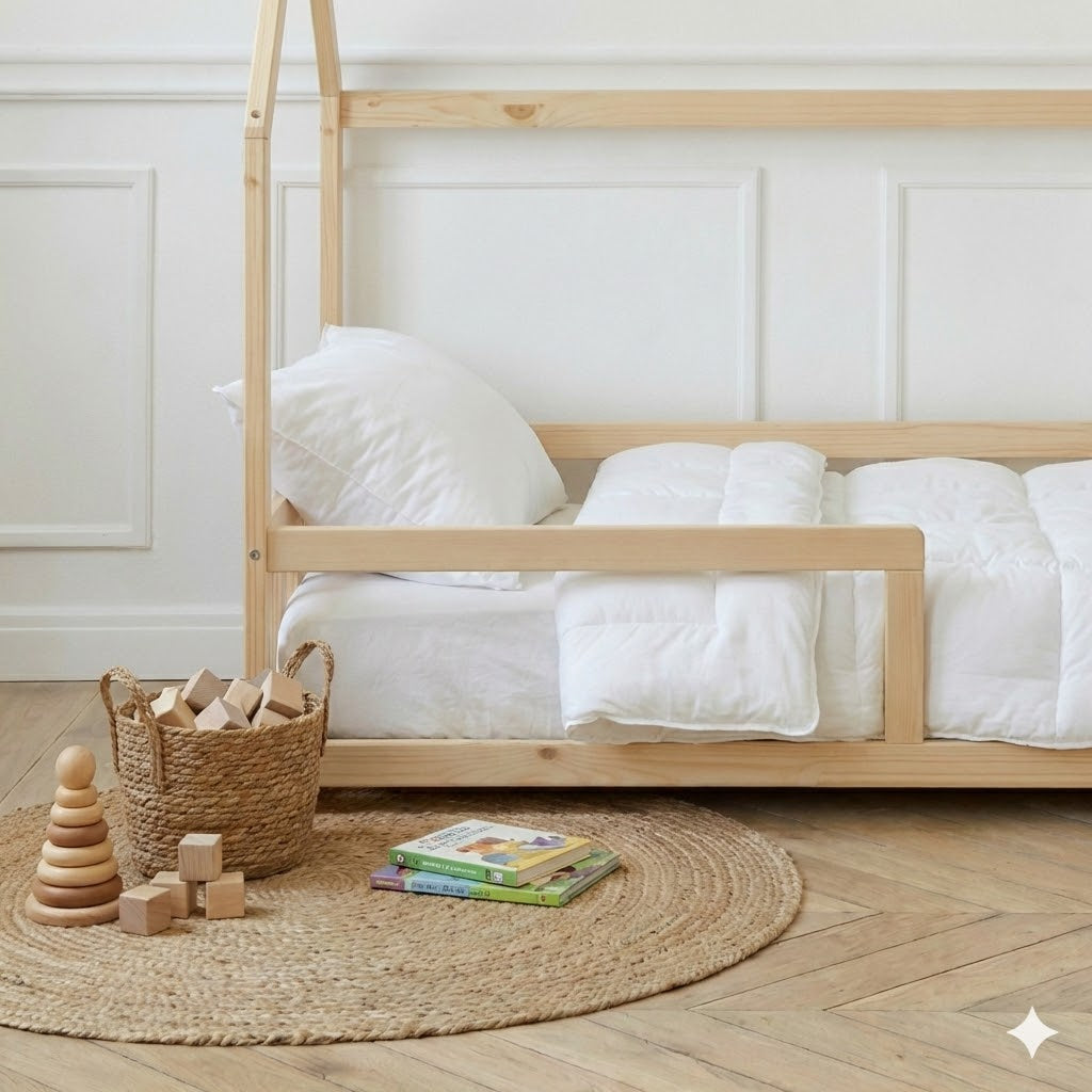 Lit Cabane Montessori Modèle Noé Avec Barrières