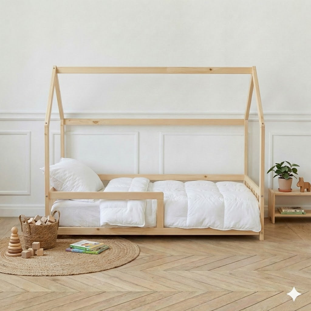 Lit Cabane Montessori Modèle Noé Avec Barrières