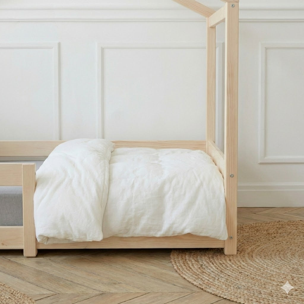 Lit Cabane Montessori Avec Barrières Modèle Anna 90x190