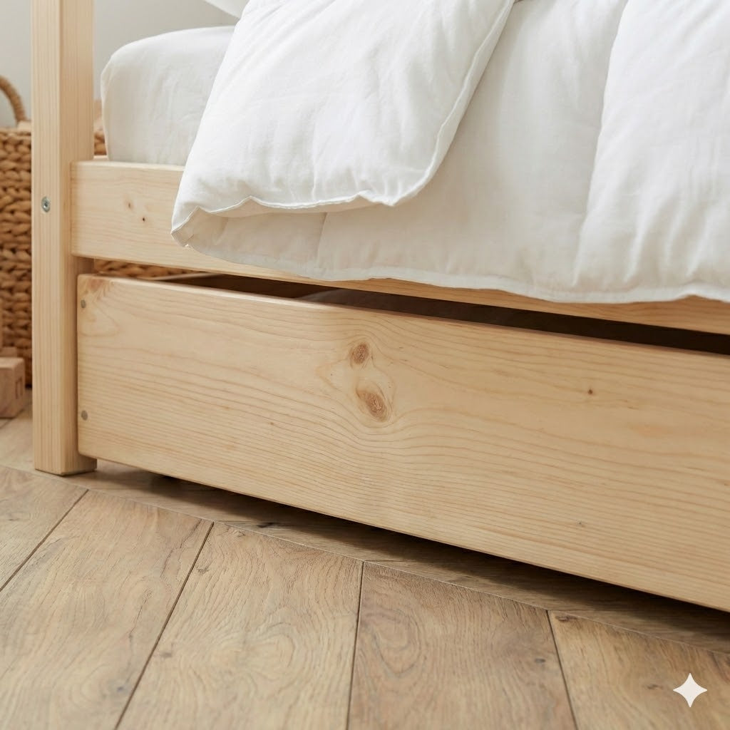 Lit Cabane Montessori Avec Tiroir Modèle Liam 90x190