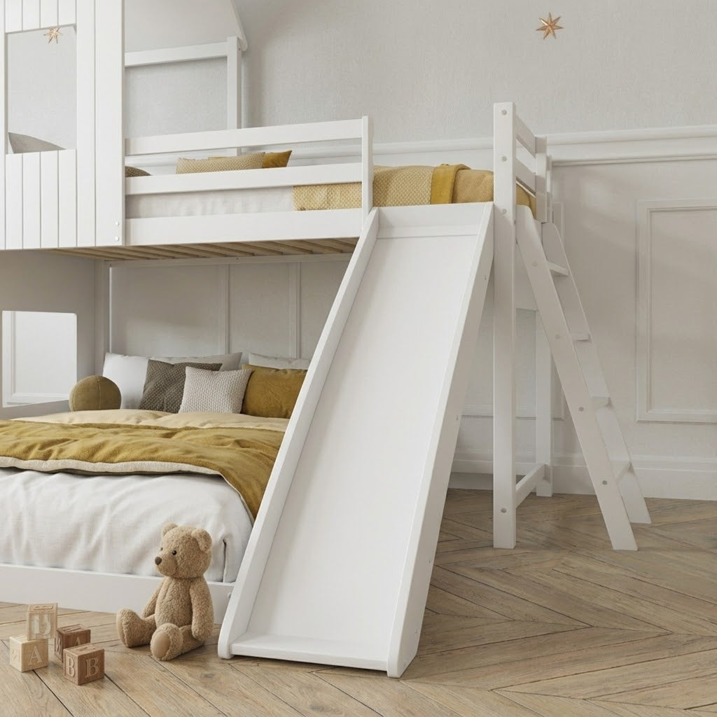 Letto a Castello Scivolo 3 Posti Modello Amelie 90x200 cm e 140x200