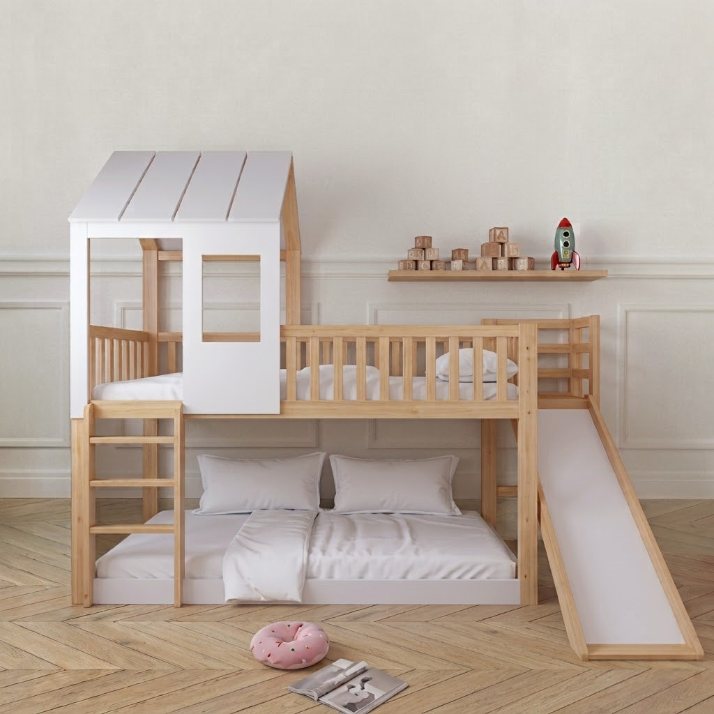 Letto a castello con scivolo modello Davia 90x200