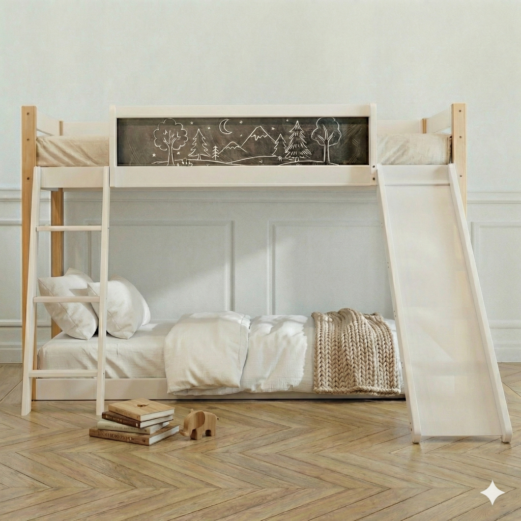 Letto a castello Lisa con scivolo, 90x200